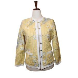 Asian Inspired Coquette Jacket Eyelet Reversible Floral *Read Measurements*